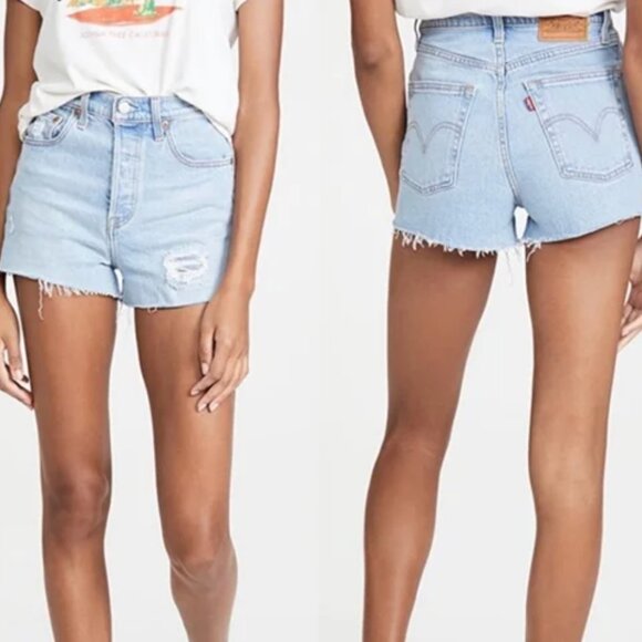 Levi’s Ribcage Denim High Rise Shorts - Size 26 - Picture 4 of 4